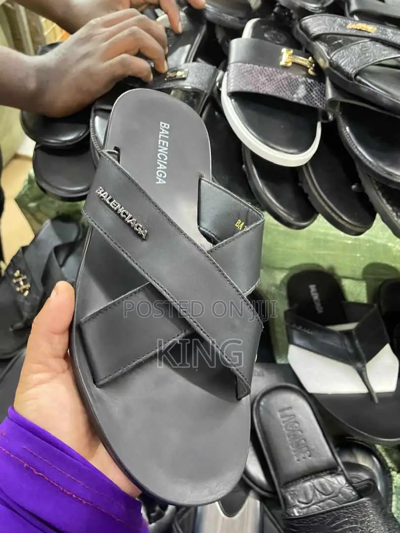 Classic Men Balenciaga Black Sandals