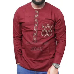 Kitengi Shirt. Maroon African Wear