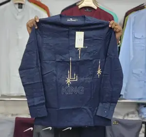 Navyblue Kitengi Shirt. Men African Wear