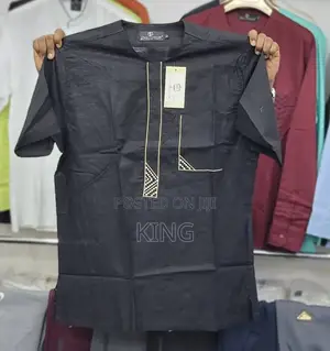 Black New Kitengi Shirt. Kaftan