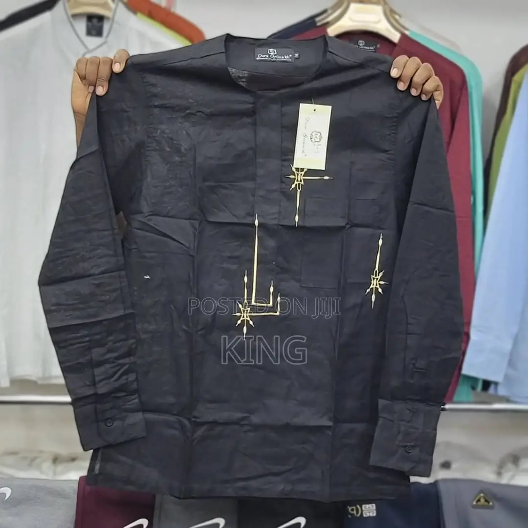Black New Kitengi Shirt. Kaftan