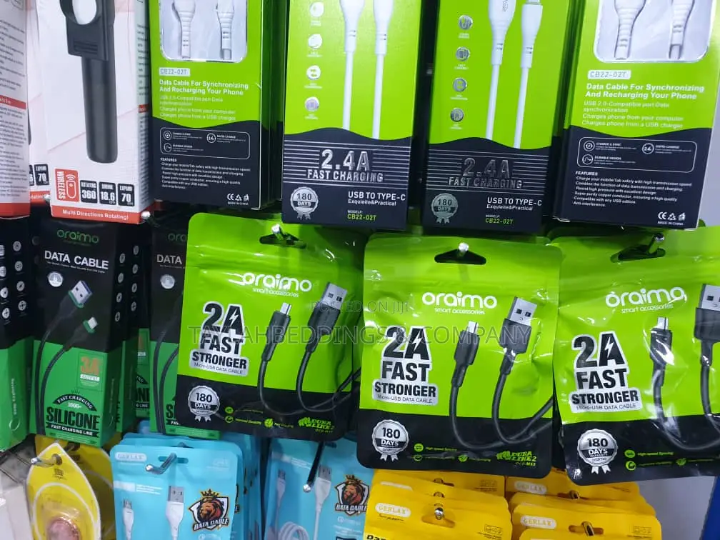 Oraimo Tecno , Infinix , Redmi Fast Charging Data Sync Cable