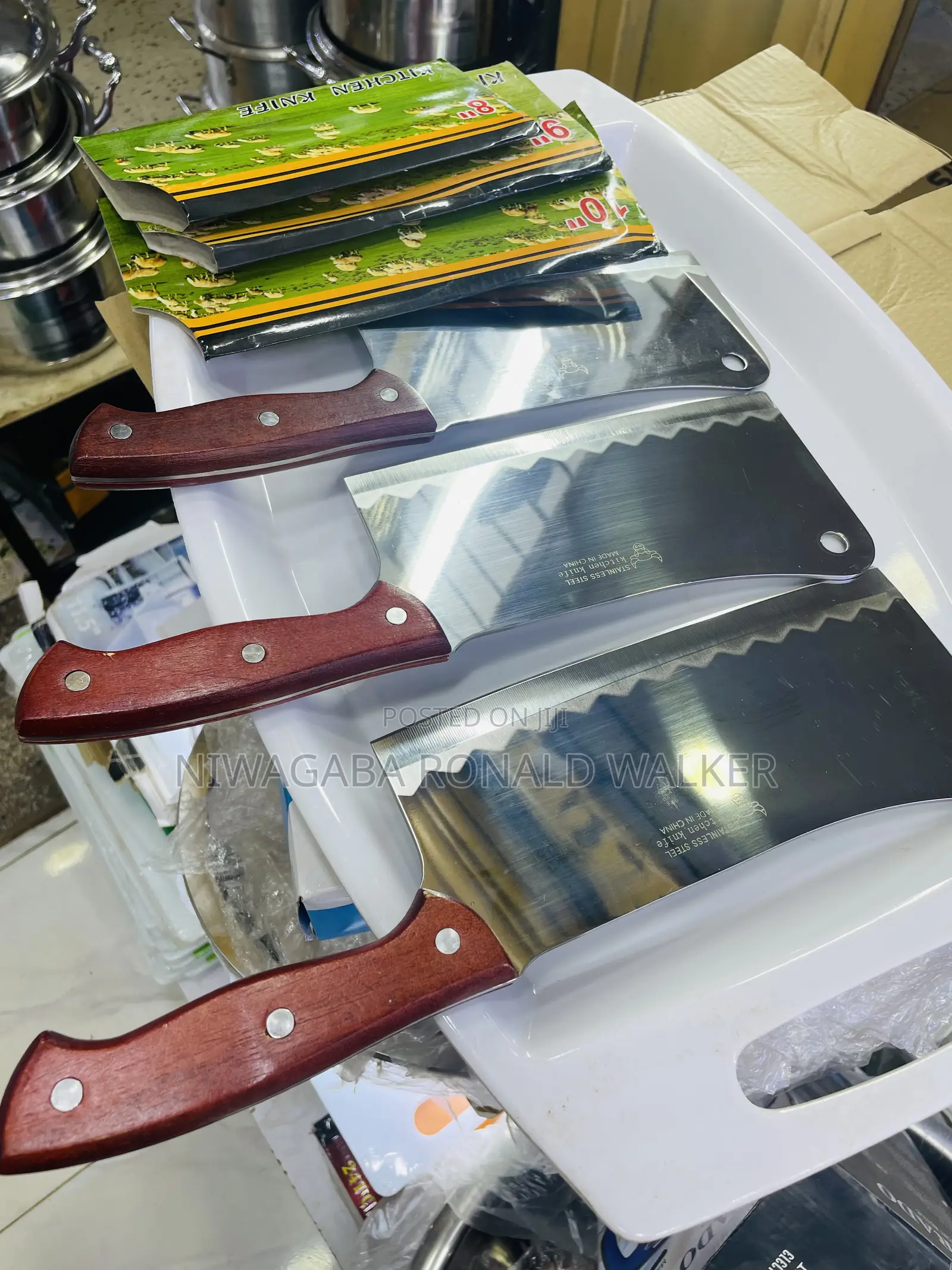 3pc Set of Kitchen Knife. Size 8”,9”,10”