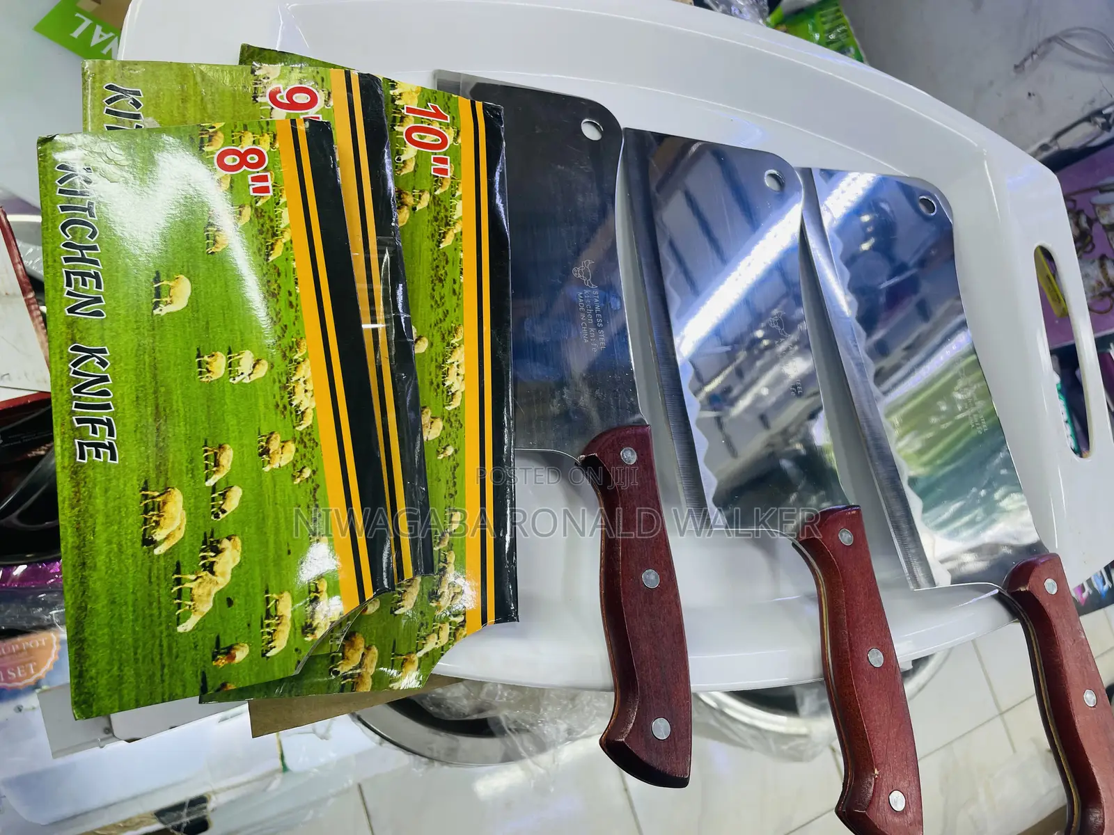 3pc Set of Kitchen Knife. Size 8”,9”,10”