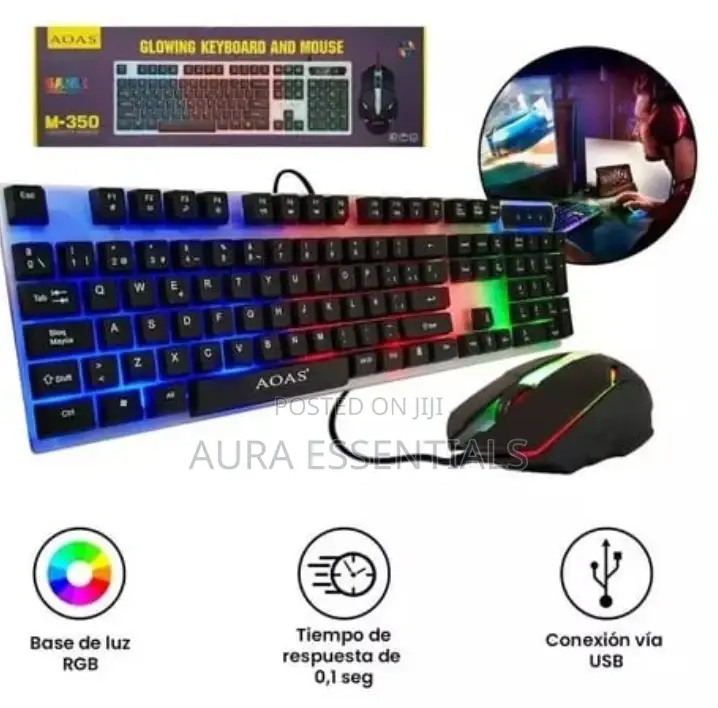 Glowing Gaming Key Board Mouse Combo