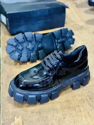 Original Men’S Luxury Shinny Prada Big Sole Lace Up Shoes