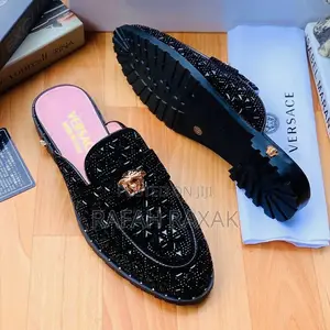 Original Luxury VERSACE Stoned Mules Half Shoe