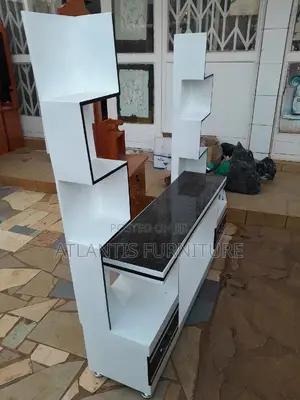 White and Black TV Stand