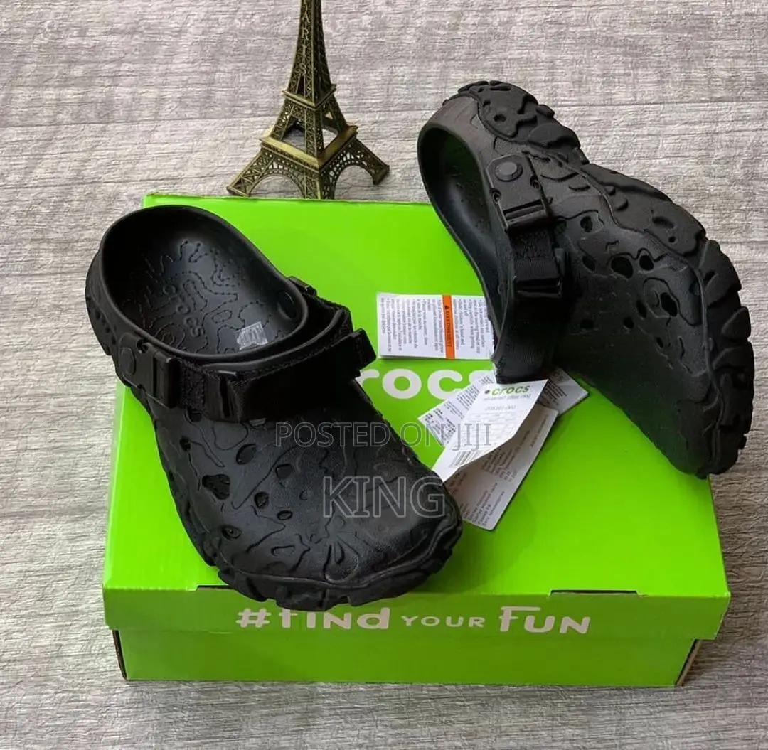 Black Crocs. Original Solid Open Shoes