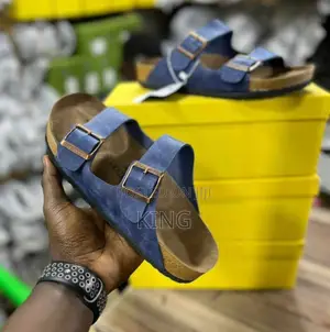 Blue Birkenstock Strap Sandals