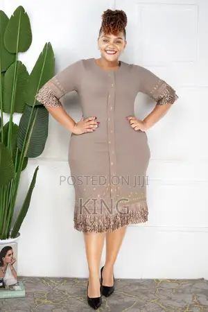 Check and Colar Beige Dress