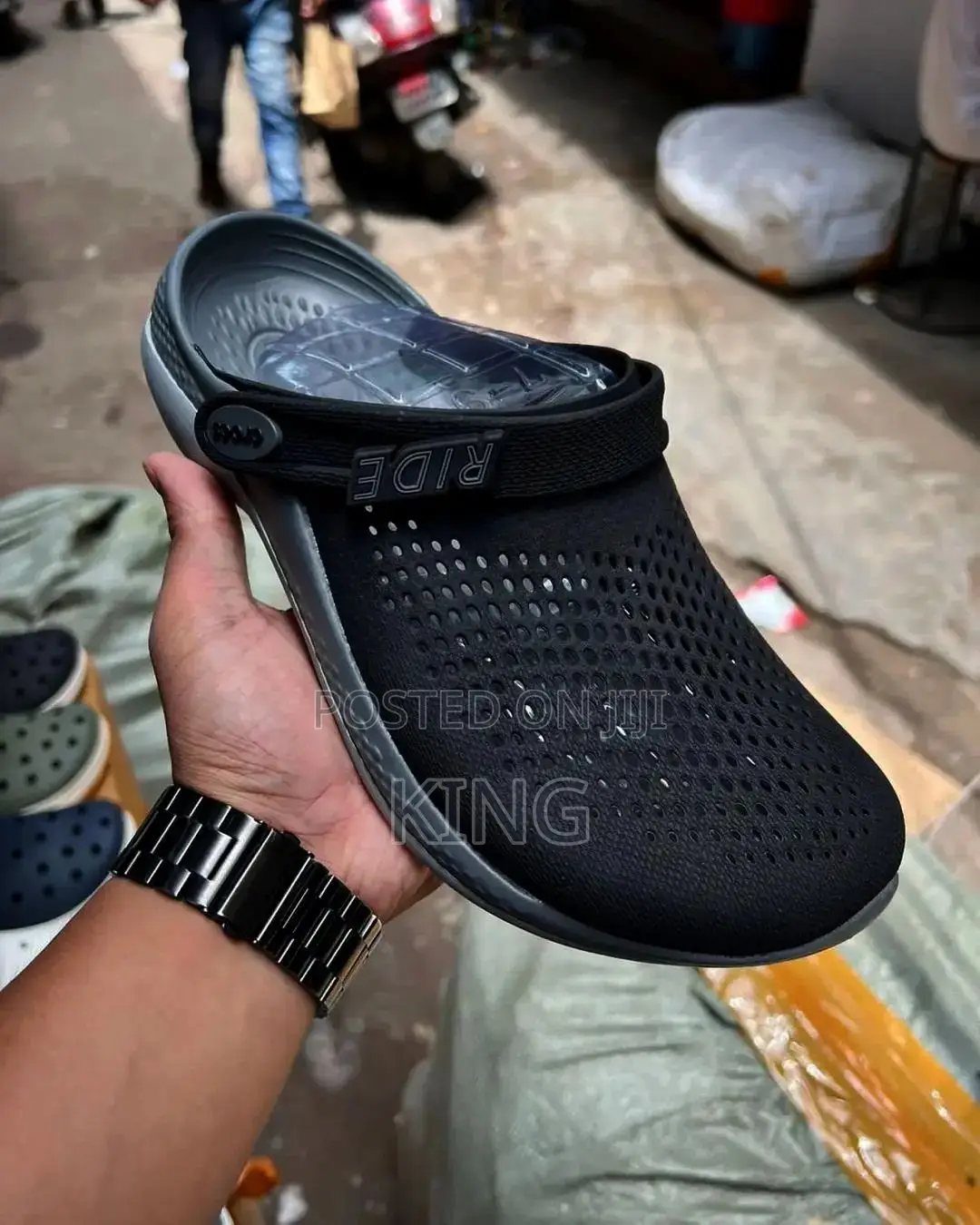 Clear Black -Navy Literide Crocs