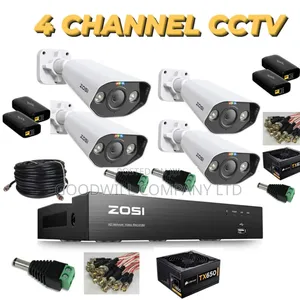 High Lense 4 Channel CCTV Camera Full Kit