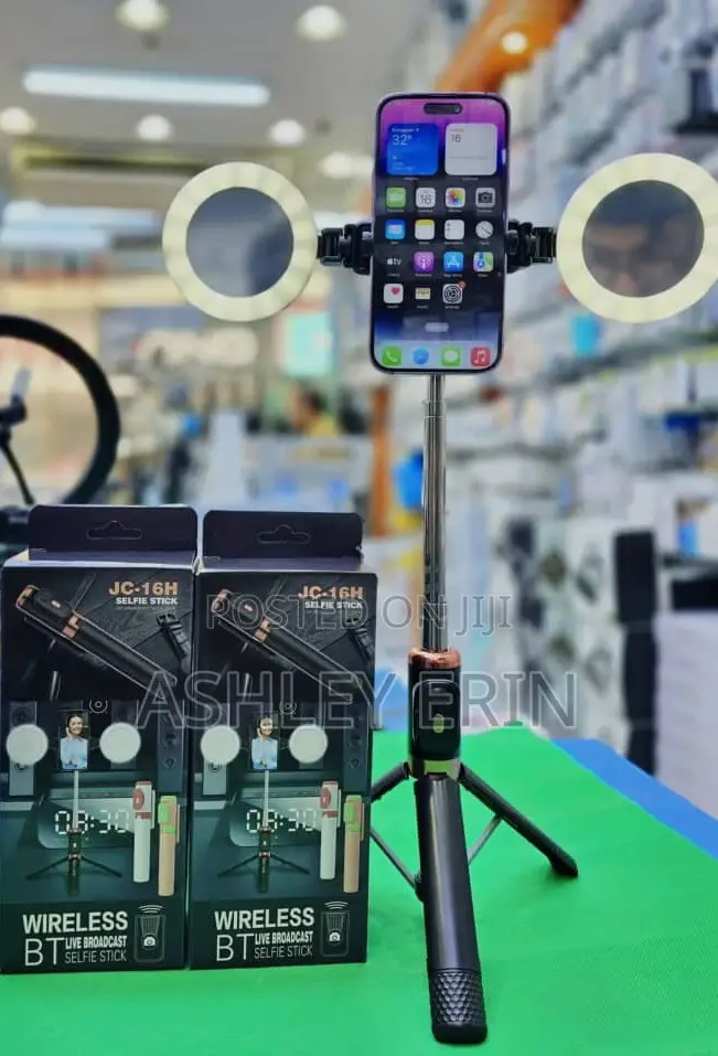 Wireless Mobile Phone Holder/ Stand With Ringlight