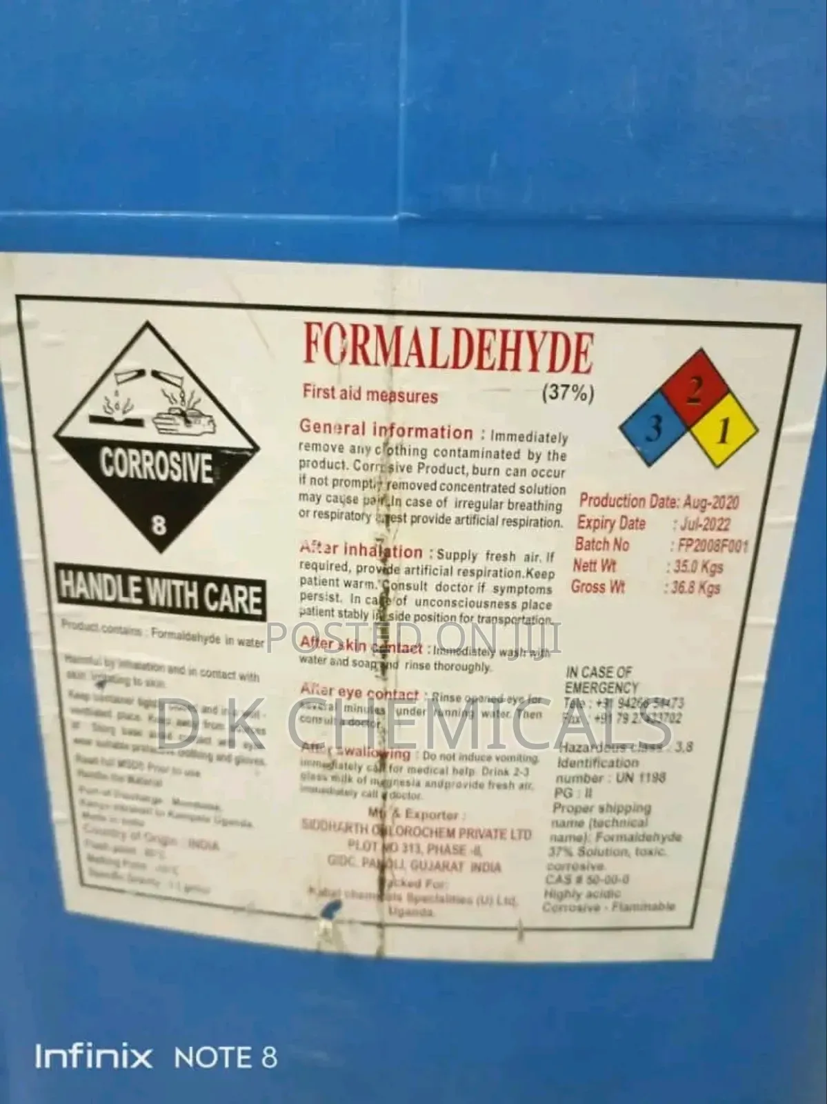 Formaldehyde for Manufacture