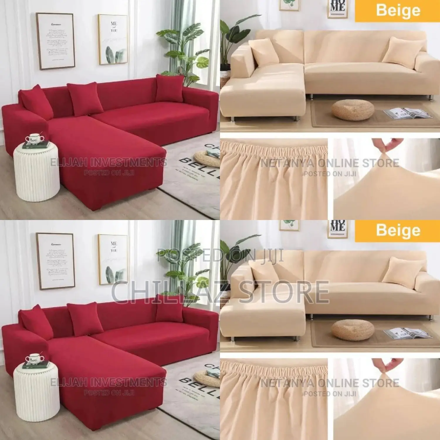 Elastic L Shaped Sofa Cover
