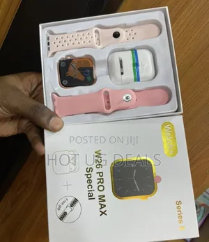 W26 Pro Max Smart Watch Series 8 + Free Airpods - Black
