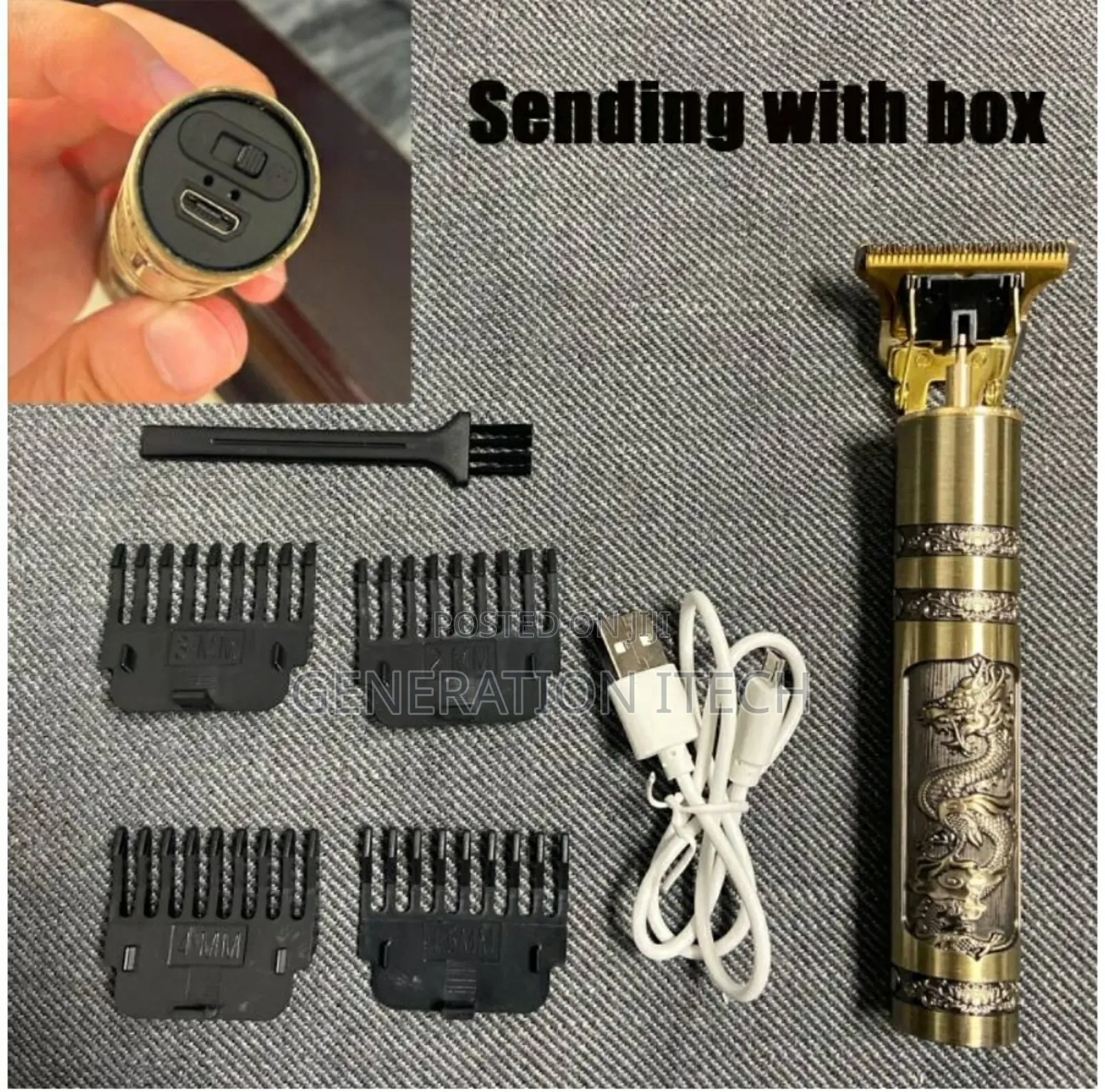 Rechargeable Metal Hair Clipper- Gold