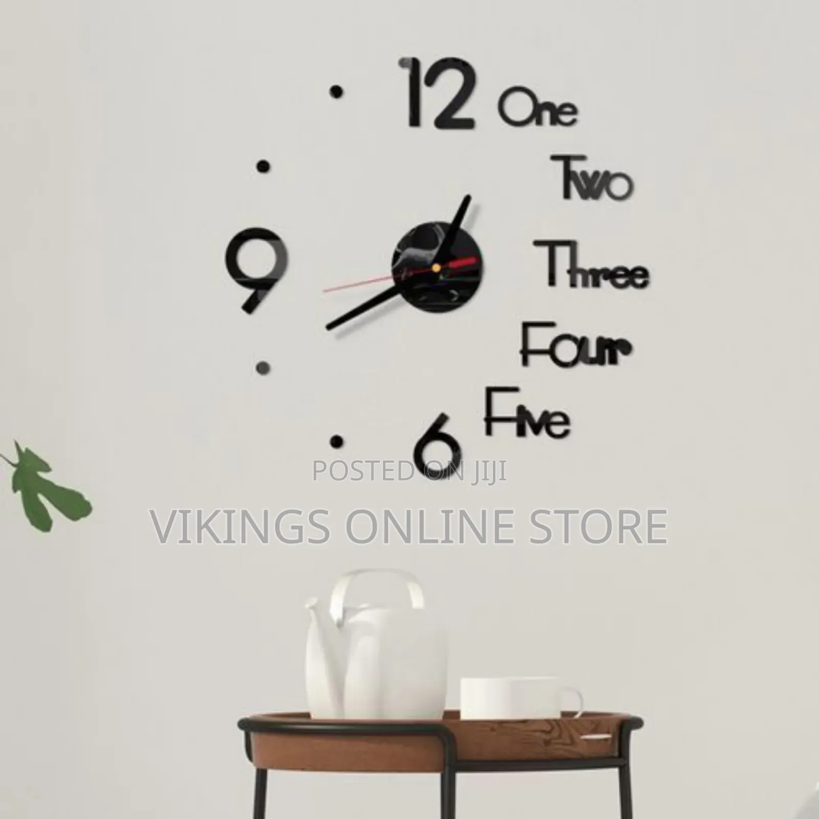 Stick on Wall Clock DIY Large Modern Design Decal 3D