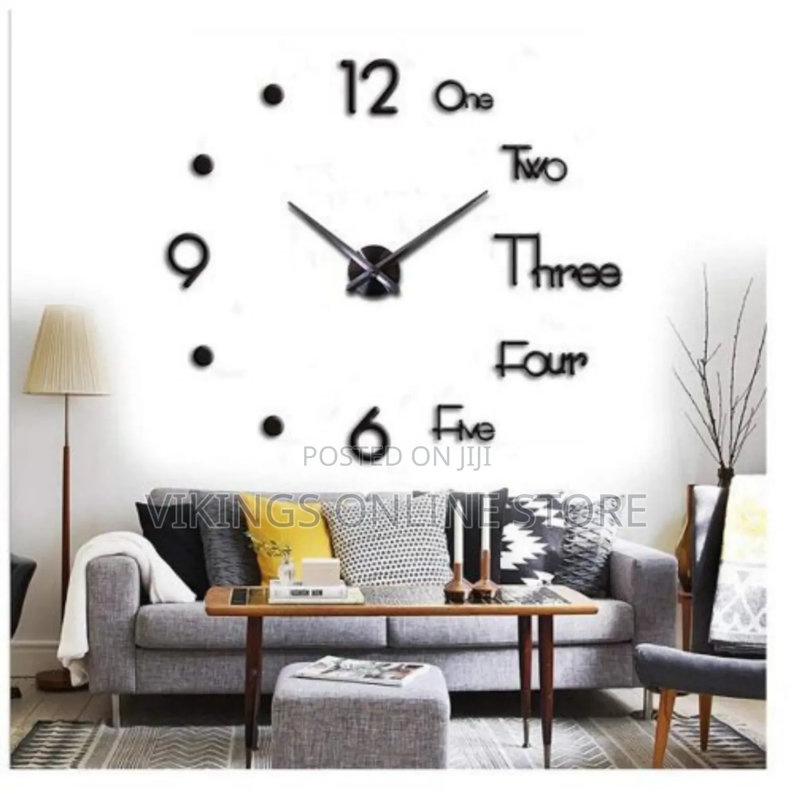 70*63CM 3D DIY Silent Sticker Wall Clock