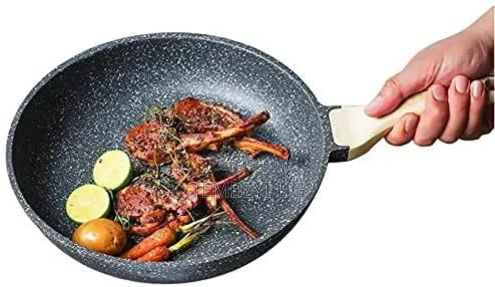 Granite Frying Pan With Glass Cover