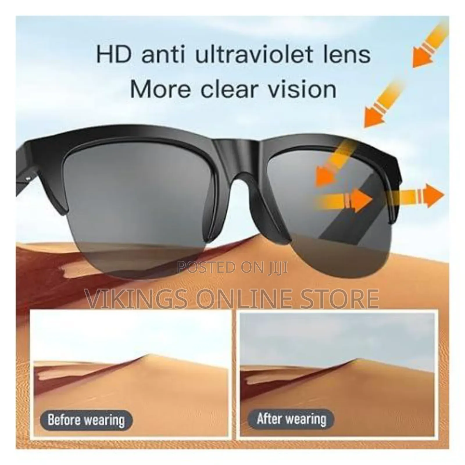 Smart Glasses Wireless Bluetooth Sunglasses Open Ear Music