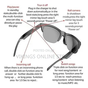 Smart Glasses Wireless Bluetooth Sunglasses Open Ear Music