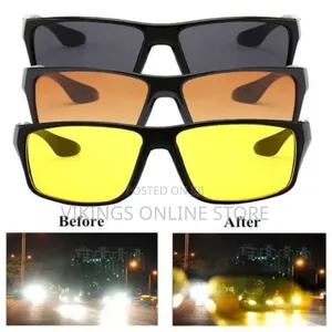 Night Hd Vision Clear Glass for Driving - Black