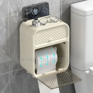 Toilet Paper Holder Bathroom Tissue Storage Box Wall Mount
