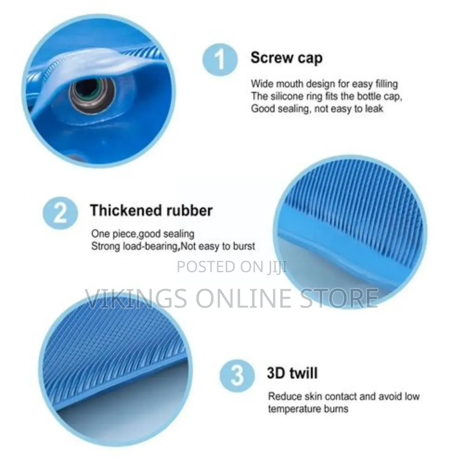2 Litre Hot Water Bottle - Blue