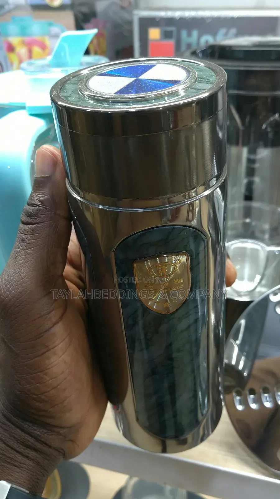 Thermos Travel Mug, Silver Green