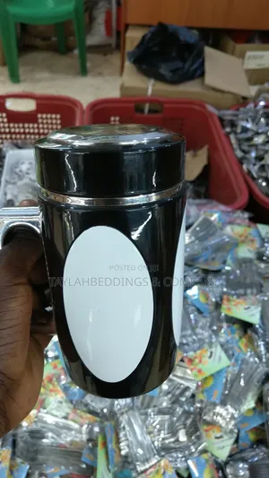 Thermos Travel Mug, Black White