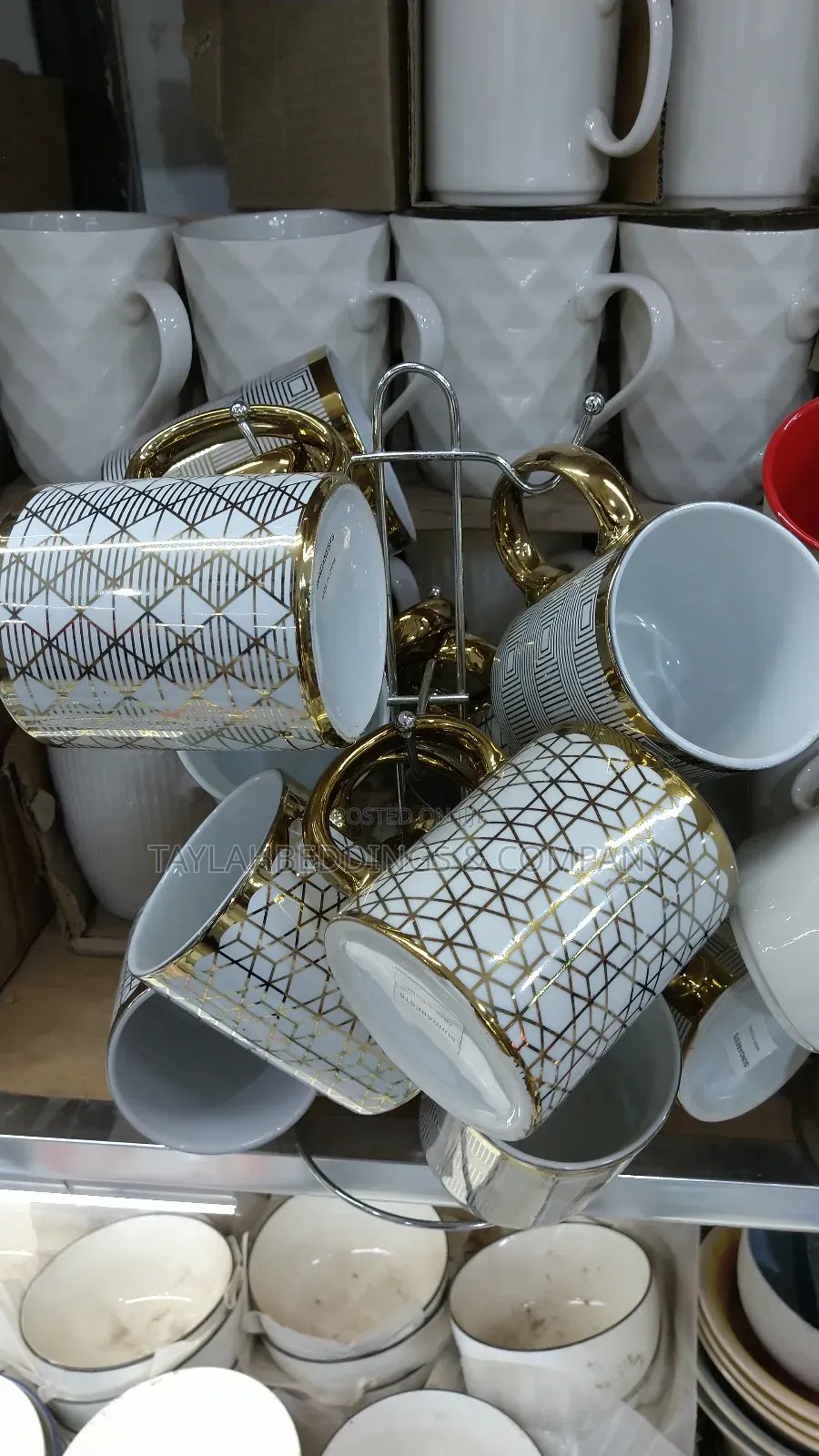 Gold White Elegant Mugs/Cups for Tea/Coffee-Set(12pcs)