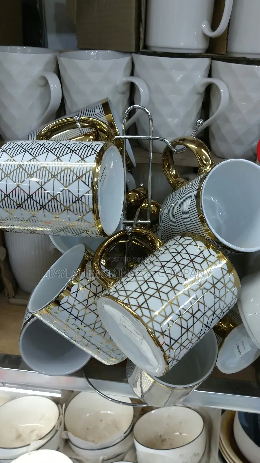 Gold White Elegant Mugs/Cups for Tea/Coffee-Set(12pcs)
