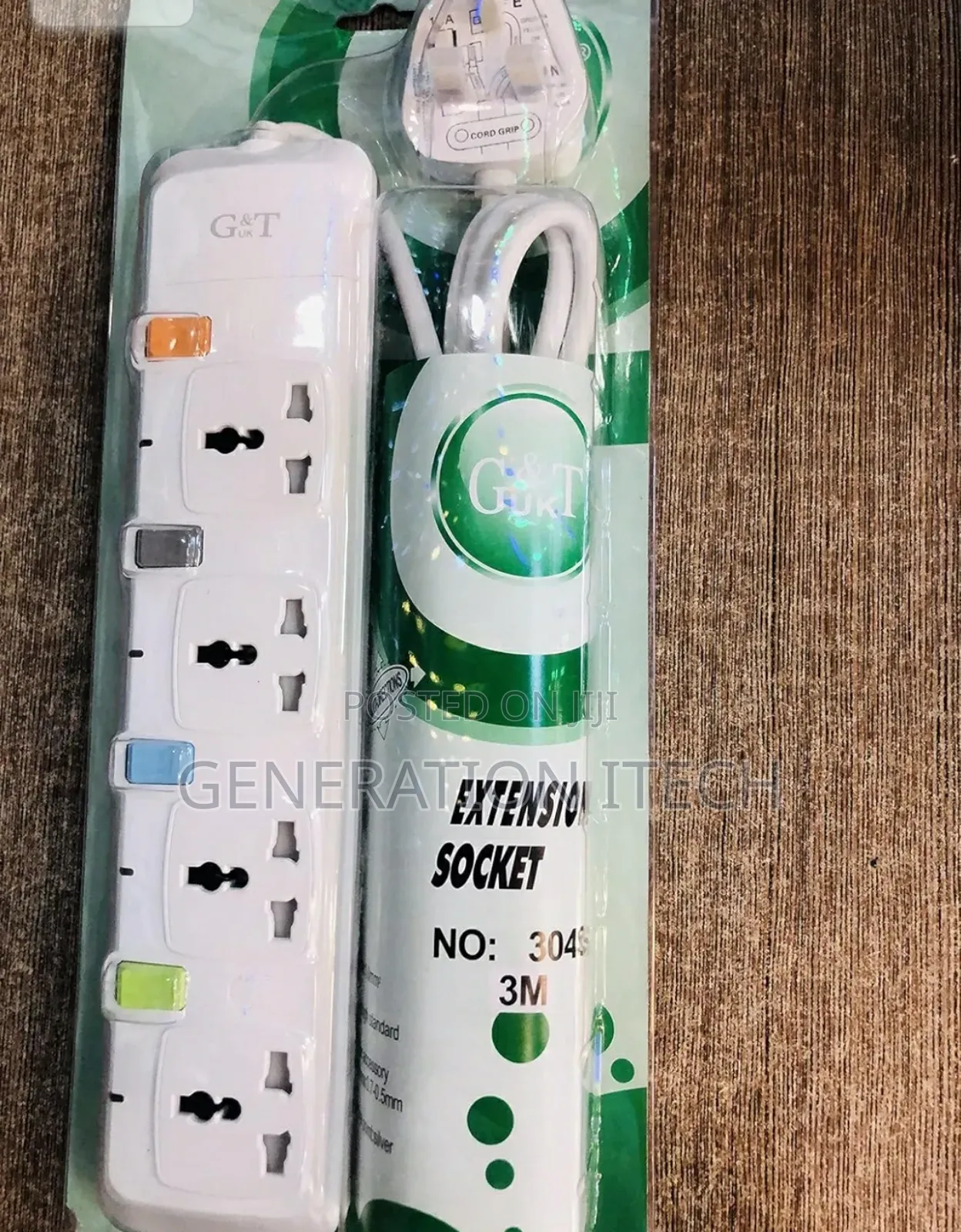 G T 4 Way Extension Cable With Fuse Plug Protector