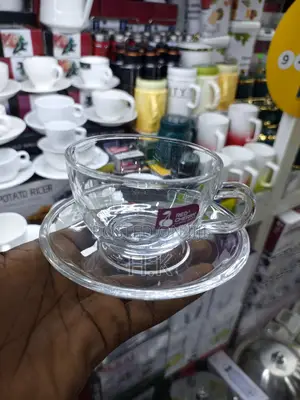 Glass Cups and Saucers (6 Sets)