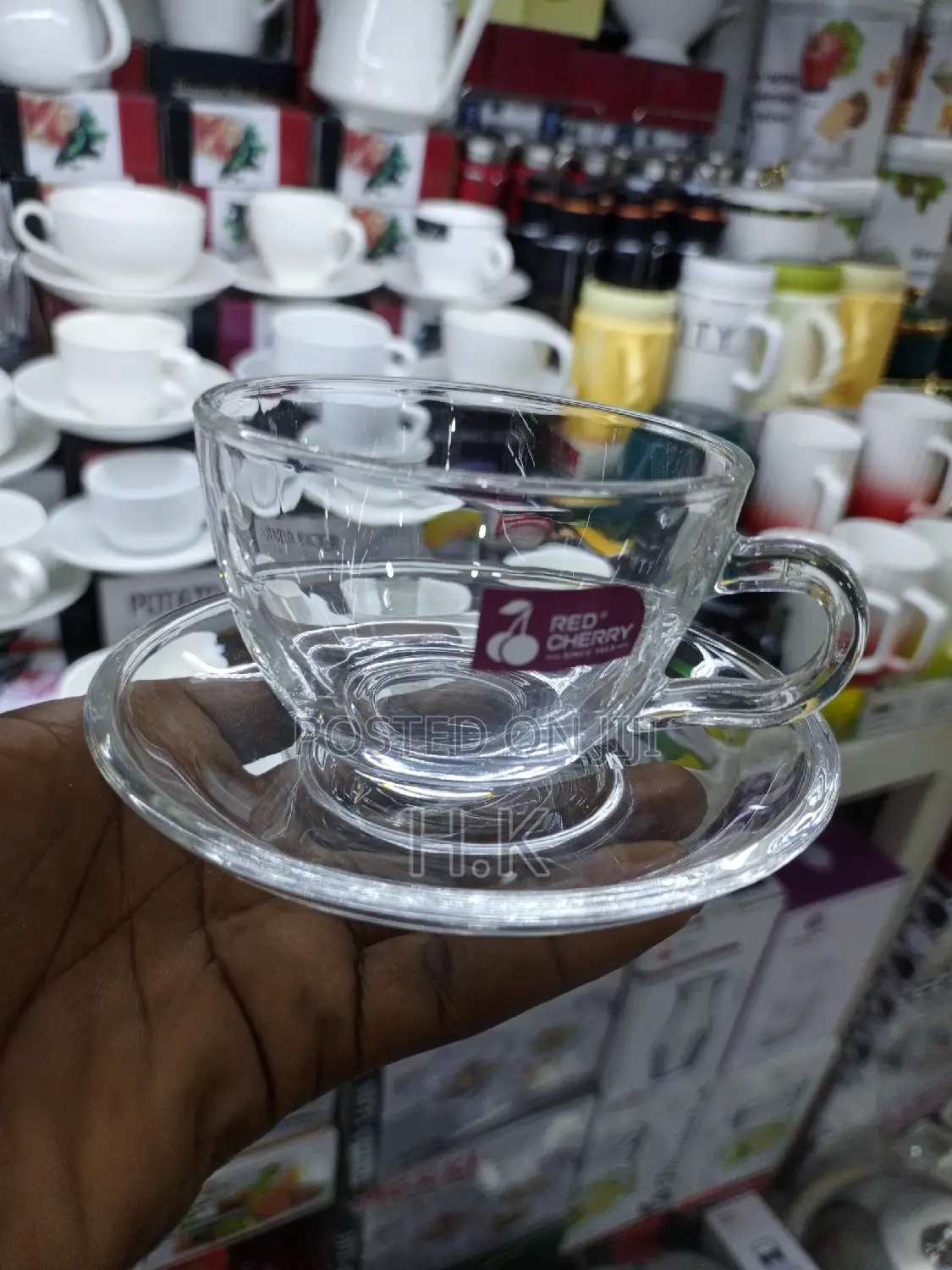 Glass Cups and Saucers (6 Sets)