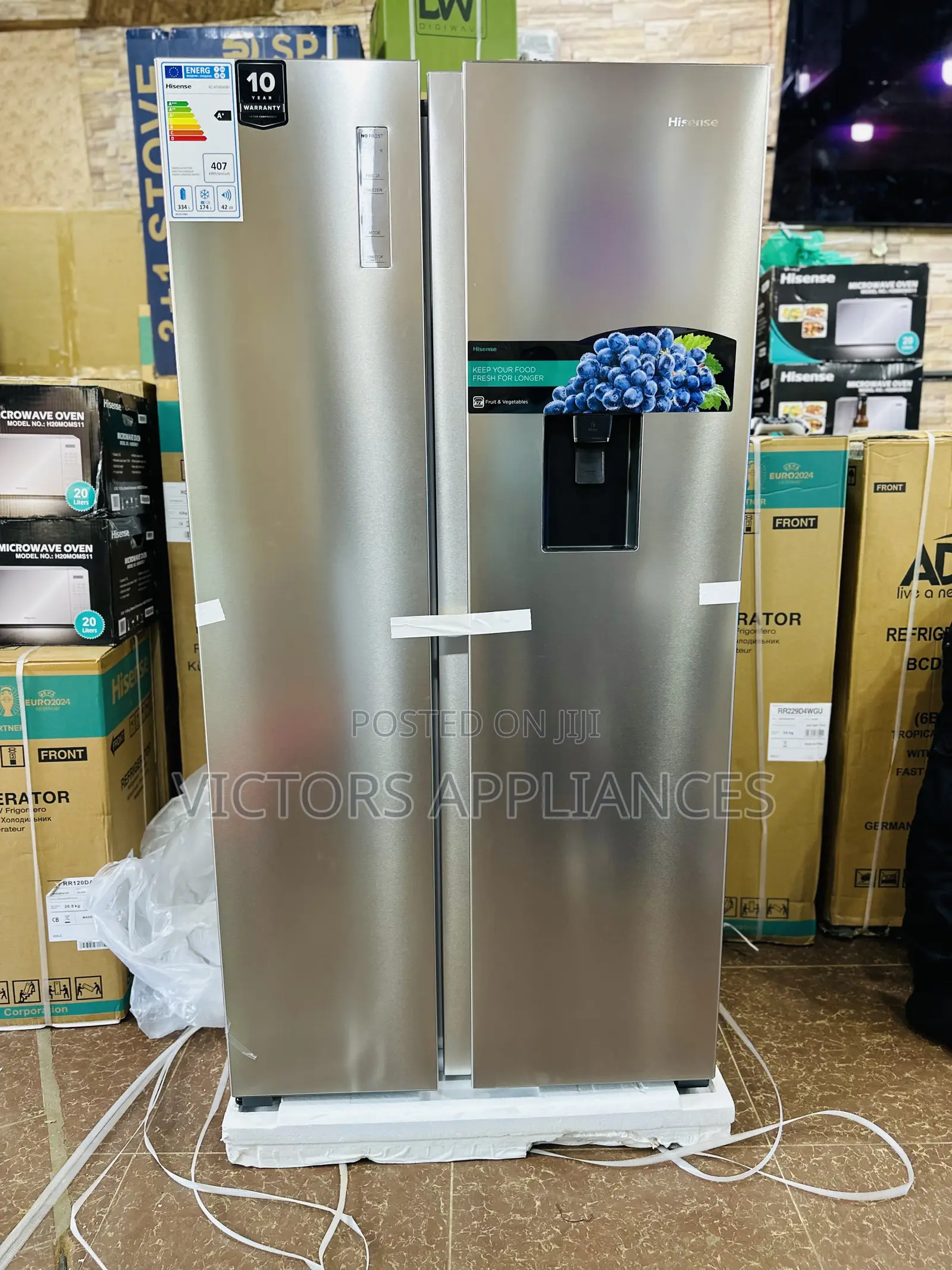 670 Liters Hisense Side by Side Refrigerator WTH W.Dispenser