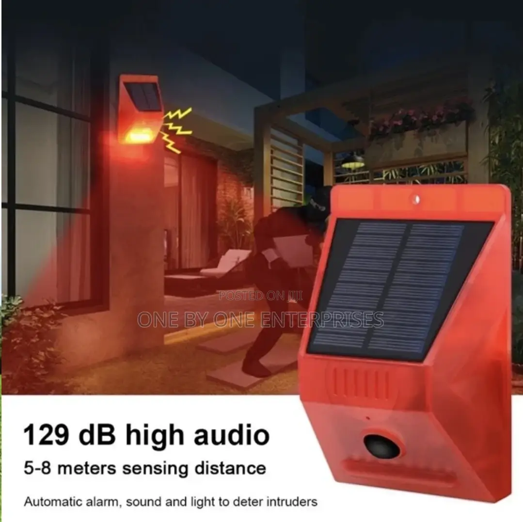 Solar Sound Alert Flash Warning Light Alarm Motion Sensor