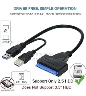 USB 3.0 to SATA Adapter Cable USB Converter for 3.5"/2.5"