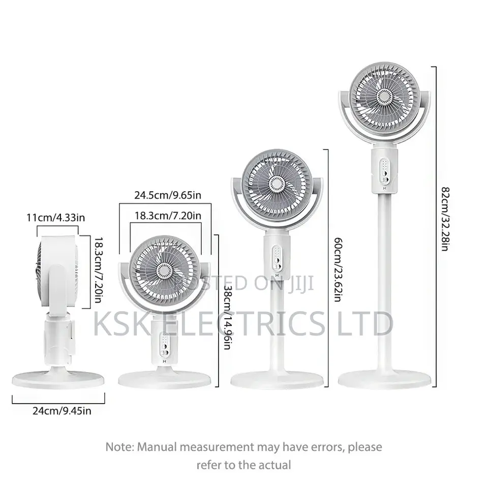 Folding Portable Fan USB Remote Control Air Rechargeable