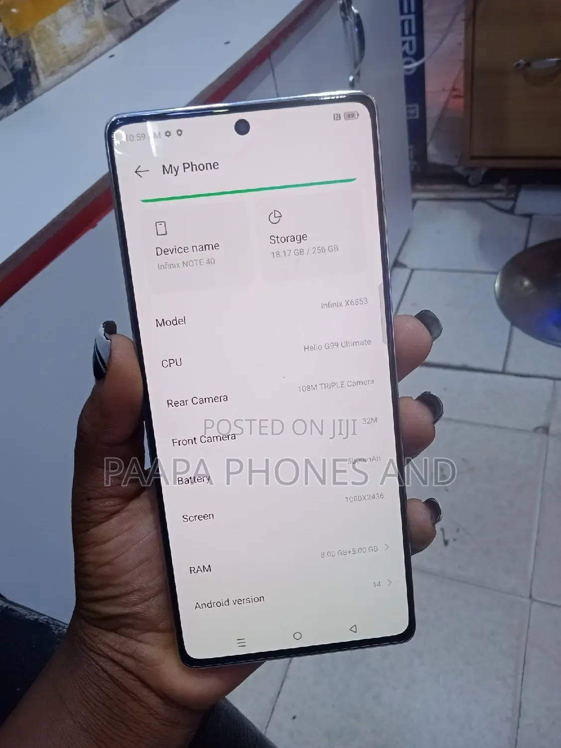 Infinix Note 40 256 GB Gold