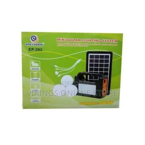 EASY POWER Mini Solar Lighting System With 4 Lights-Black,