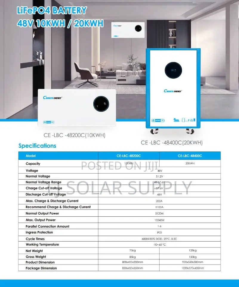Lithium Battery 48v/200ah 10KWH