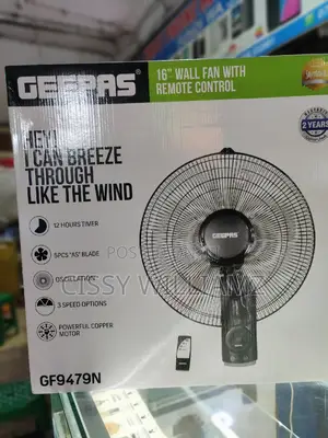 Geepas Electric Wall Fan/Geepas 16" Wall Fan With Remote