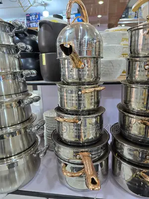 New Stainless Steel Cooking Saucepan With Golden Handle