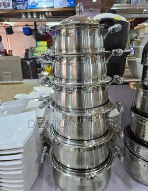 New 6pcs Cooking and Serving Stainless Steel Dishes-Silver