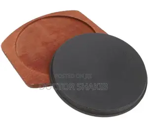 New 1pc BBQ Steak Nonstick Plate/ Pan With Wooden Base