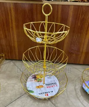 Brand New 3-Tier Gold Fruit Basket