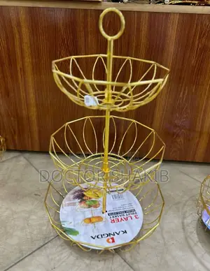 Brand New 3-Tier Gold Fruit Basket